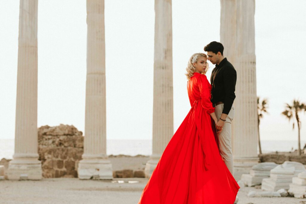 women in red gown 1